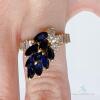 18kt Yellow Gold, Blue Sapphire, & Diamond Cocktail Ring - 5