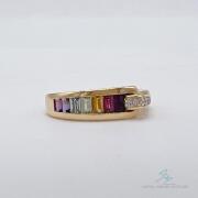 Designer 18kt Yellow Gold Gemstone Band Ring