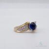 18kt Gold, Blue Sapphire, & Diamond Ring - 3