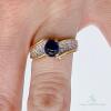 18kt Gold, Blue Sapphire, & Diamond Ring - 4