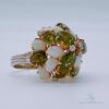 18kt Gold, Green Tourmaline, Opal, & Diamond Cocktail Ring - 3