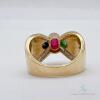 14kt Gold, Ruby, Sapphire, Emerald, & Diamond Band Ring - 4