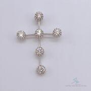 14kt White Gold & Diamond Cross Pendant