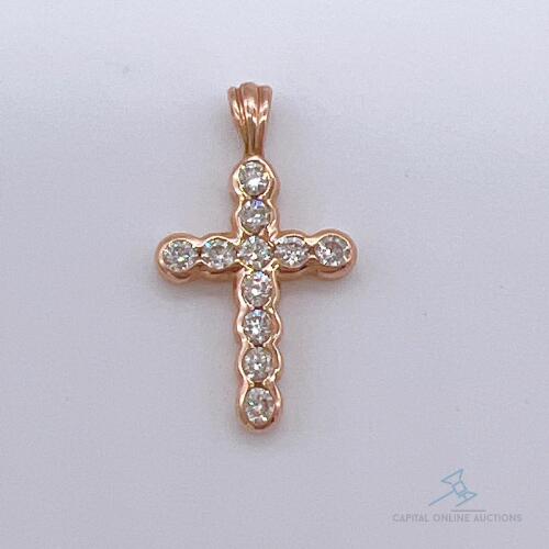 14kt Gold & Diamond Cross Pendant