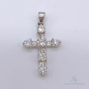 14kt White Gold & Diamond Cross Pendant