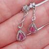 14kt Gold, Pink Sapphire & Diamond Earrings - 2