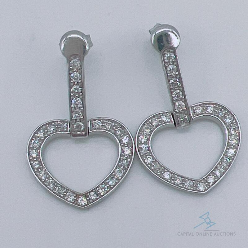14kt Gold & Diamond Heart Earrings