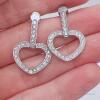 14kt Gold & Diamond Heart Earrings - 4