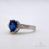 10kt Gold, Blue Sapphire, & Diamond Cocktail Ring - 2