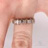 14kt Solid White Gold Diamond Band Ring - 4