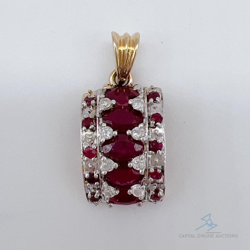 14kt Gold, Ruby, & Diamond Pendant