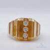 Men's 14kt Yellow Gold & Diamond Band Ring - 6