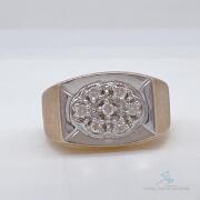 Men's 14kt Yellow Gold & Diamond Band Ring