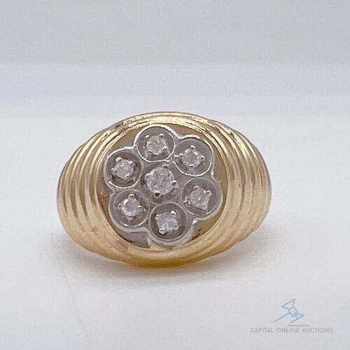Men's 14kt Yellow Gold & Diamond Band Ring
