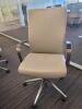 5 gray high back chairs