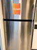 Stainless steel refrigerator with top freezer