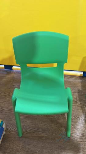 10 Green Stacking Children's Chairs