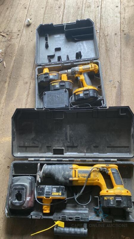 2 DeWalt Reciprocating Saw and Drill in Cases