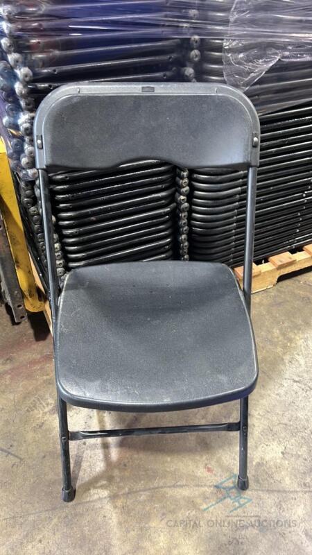 80 Black Poly Folding Chairs