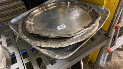 Lot of 8 Metal Platters