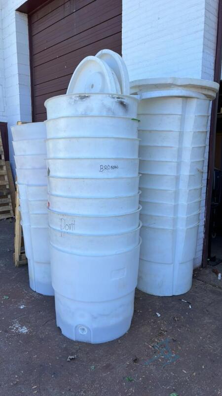 35 Water Barrels with Approx 15 lids