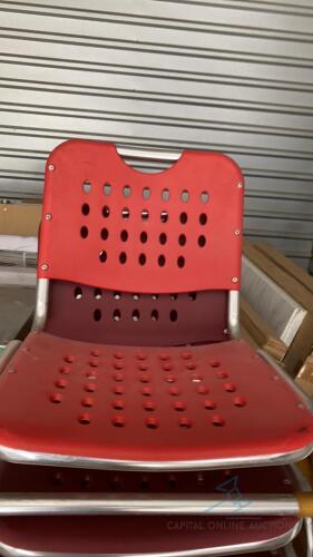 17 Red Stacking Chairs