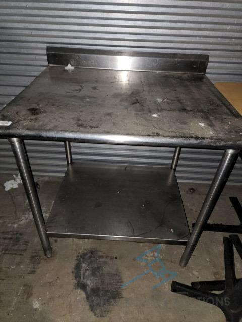 4FT. STAINLESS STEEL PREP TABLE WITH BACK SPLASH