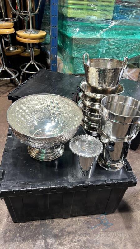 Assorted Chrome Bowls and Chillers