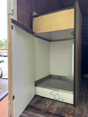 2 Light Brown Trash Can Shelves