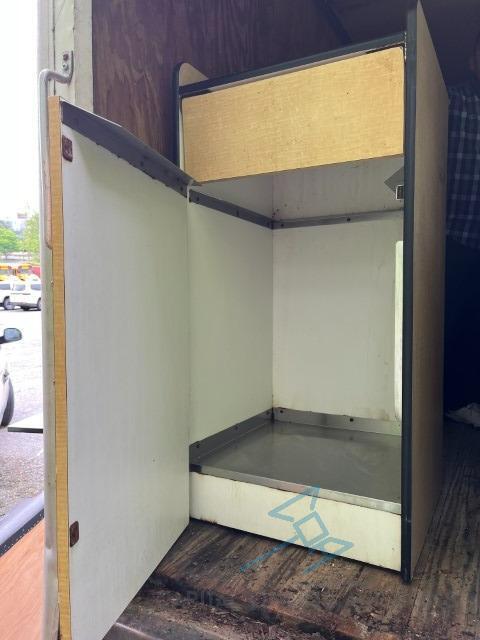 2 Light Brown Trash Can Shelves