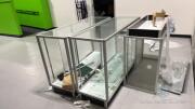 3 glass display cases