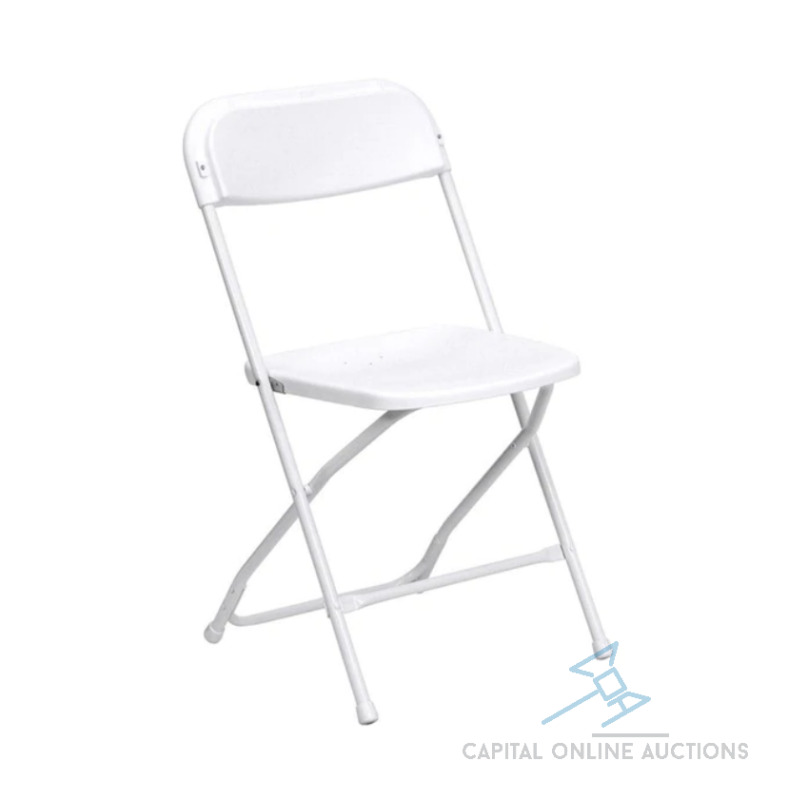 500 Brand New In Box White Poly Folding Chairs