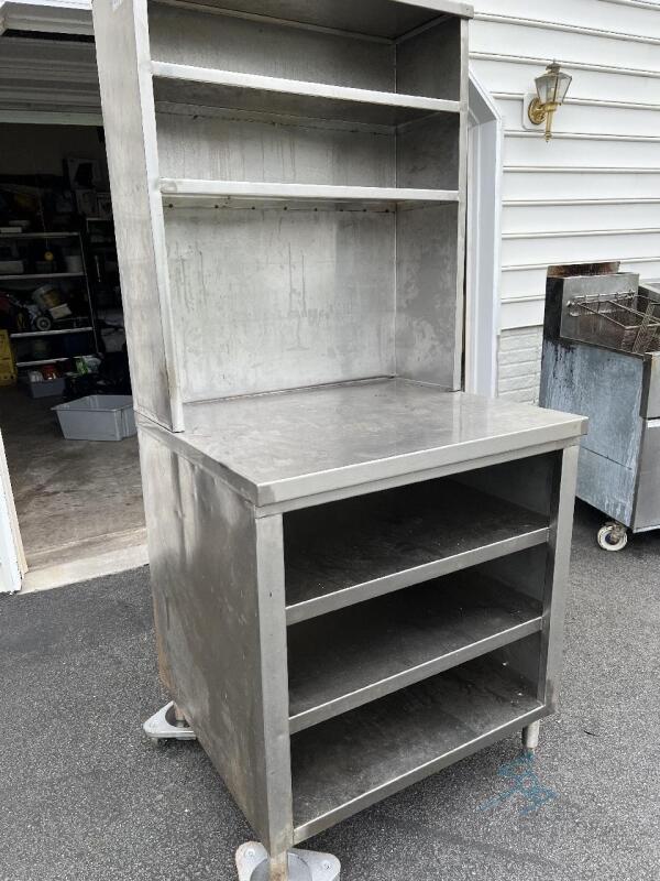 Stainless Steel Table with Top Shelves and Undershelves