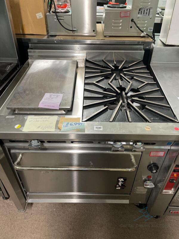 Montague HD Range, 36", 2 Open Burners, 18" Plancha (New/Floor Model)