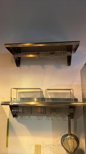 2 Stainless Steel Shelves with contents