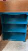 Blue bookshelf