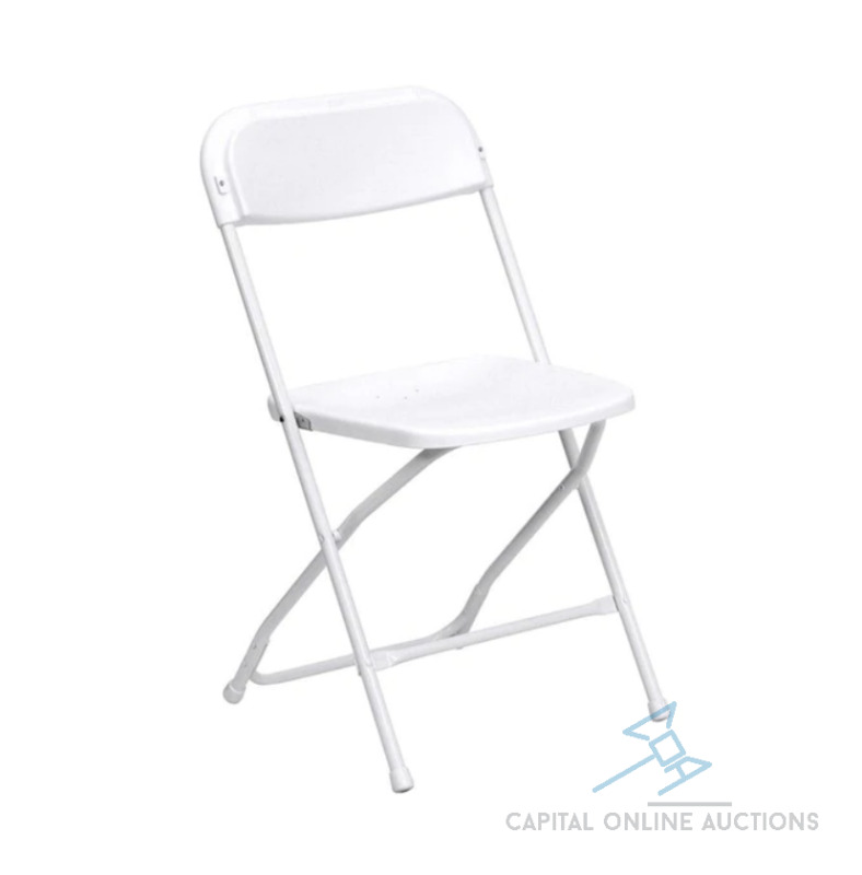 200 Brand New White Poly Folding Chairs