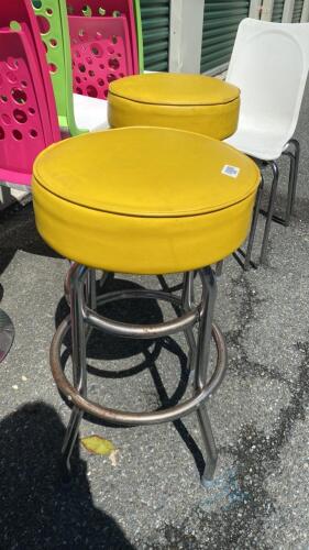 2 Yellow Bar Stools