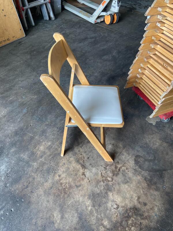 (65) Natural Wood Folding Chairs