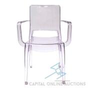 72 New Mateo Polycarbonate Dining chair with Arms/Clear