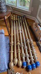 Collection of Stylized Curtain Rods with Hardware