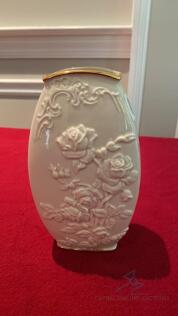 Lenox White Vase with Gold Trim