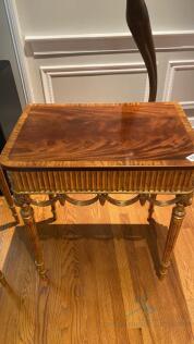 2 Gold and Wood End Tables