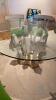 2 Glass Pedestal Tables - 4