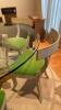 12 Dining Room Chairs with Green Seats - 5