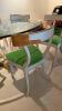 12 Dining Room Chairs with Green Seats - 6