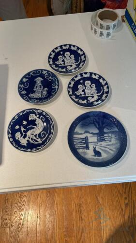 5 Royal Copenhagen Plates