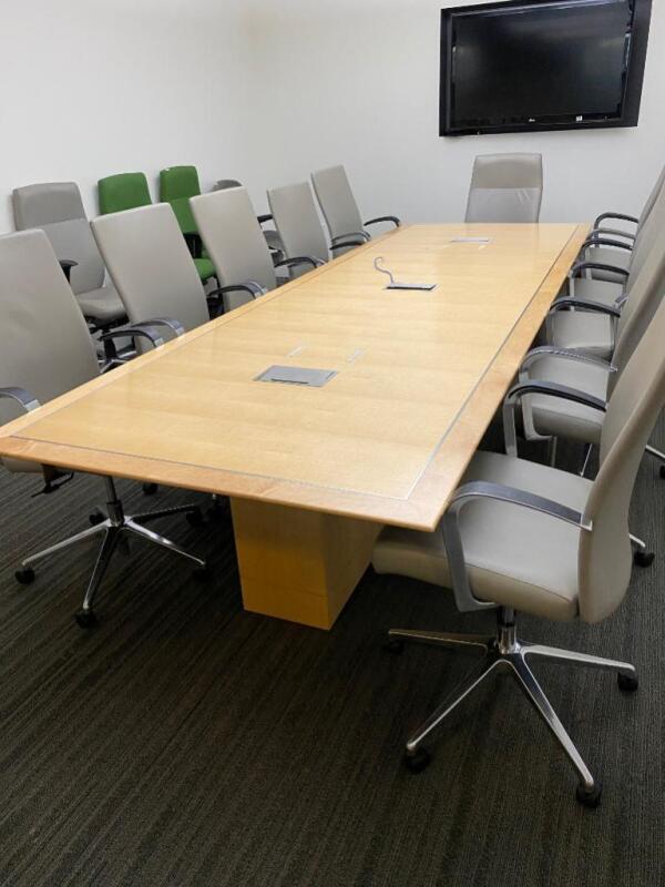 Conference Table with computer outputs