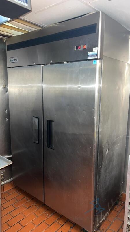2 door upright stainless steel refrigerator