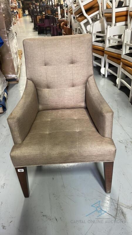 3 Nailhead Upholstered Arm Chairs